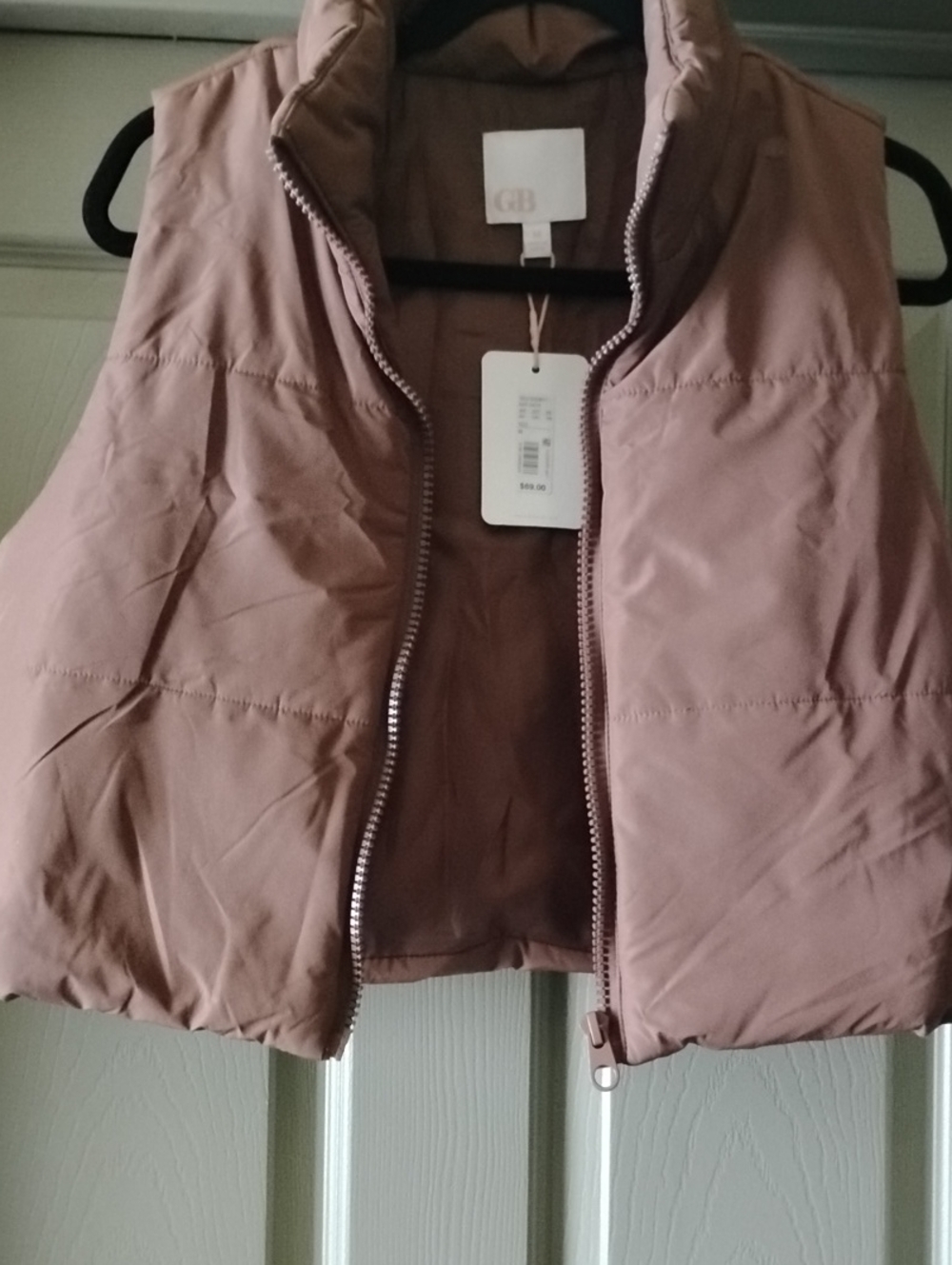 Cropped Brown Puffer Vest